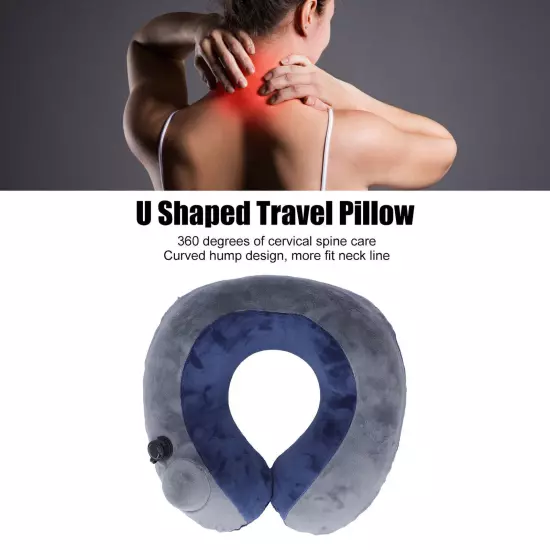 Self Inflatable Travel Pillow U Shaped Portable Neck Chain Support for Sleeping