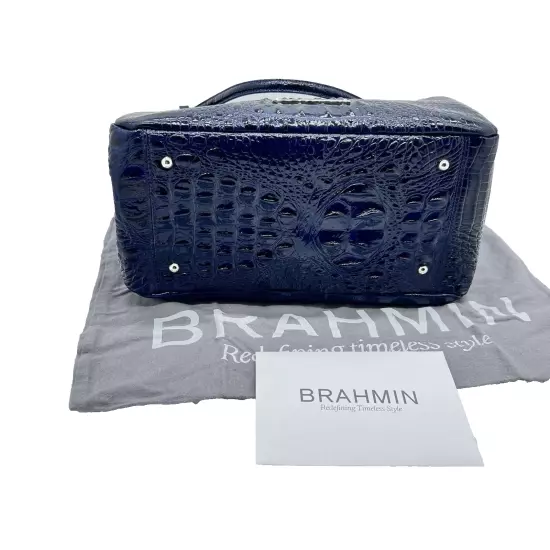 Brahmin Dayton Melbourne Shoulder Bag Dark Blue NWOT Registration /Dust Cover