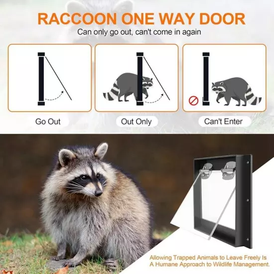 Raccoon Way Door , Contactless Animal Excluder Trap ,Raccoon Way Eviction8874