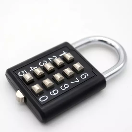 MIONI 10 Digit Push Button Combination Padlock, 5 Digit Locking Mechanism,Blu...