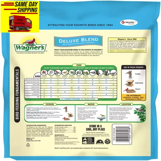 Wagner'S 13008 Deluxe Wild Bird Food, 10 Lb Bag