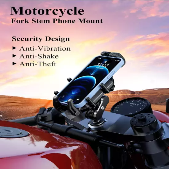 Motorcycle Fork Stem Phone Mount Vibration Dampener High-Speed Secure Lock 5.4