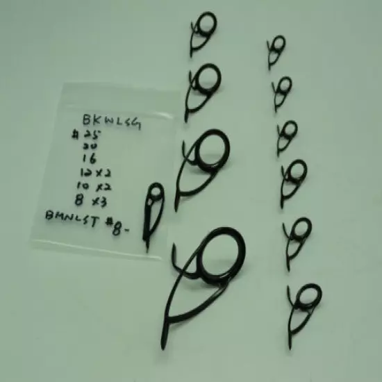 NEW K series BKWLSG Casting Rod SIC Guide SET OF 10 #25~8 with #8 Ring Top