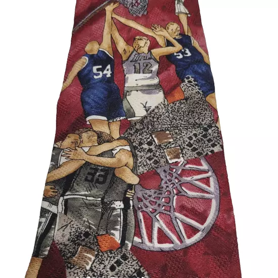 BASKETBALL Theme Pattern Coach Player All Business SILK Necktie Samuel & Sons