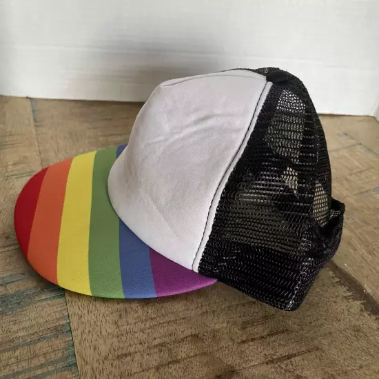 Rainbow Blank Hat White Hit Wear Hat Adjustable Adult Size Hat Baseball Cap