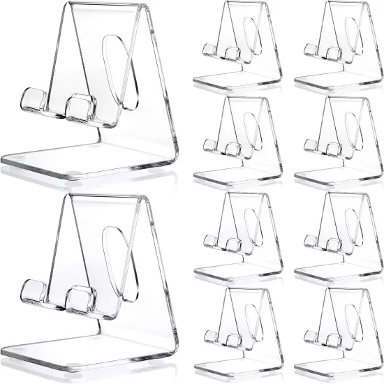 10 Pcs Acrylic Cell Phone Stand, Portable Clear Phone Holder Transparent Acrylic