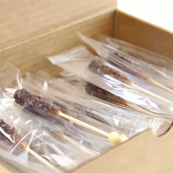 Brown Sugar Sticks Individually Wrapped 25 Pieces for Coffee and Tea