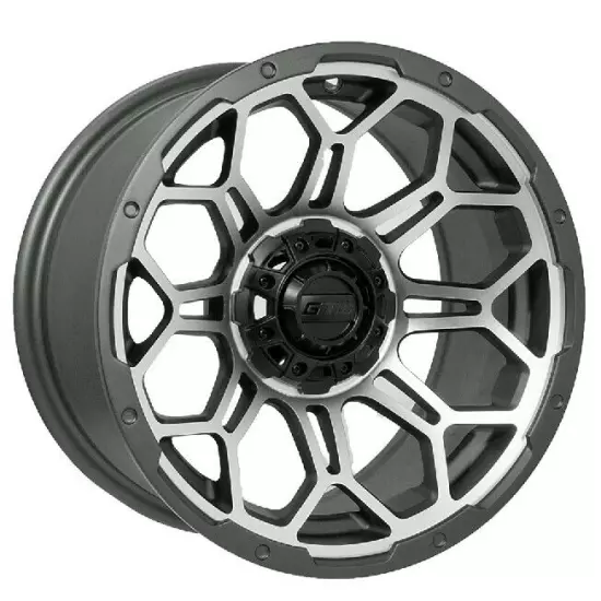 GTW Bravo 14x7 Matte Gray/Black Golf Cart Wheel | Off Road Wheel 4 Bolt Pattern