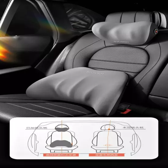 Car Seat Lumbar Headrest Support Waist Neck Pillow Car Travel Back Support