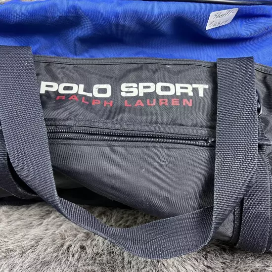 Polo Sport Ralph Lauren Gym Bag Shoulder Duffel Bag Blue Vintage Approx 19” Blue