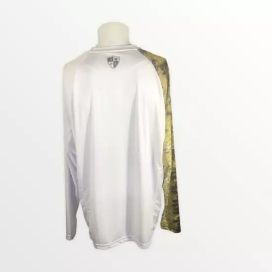 Saco SA Performance Long Sleeve White Fish Scales UPF 50+ Fishing Shirt Men's LG