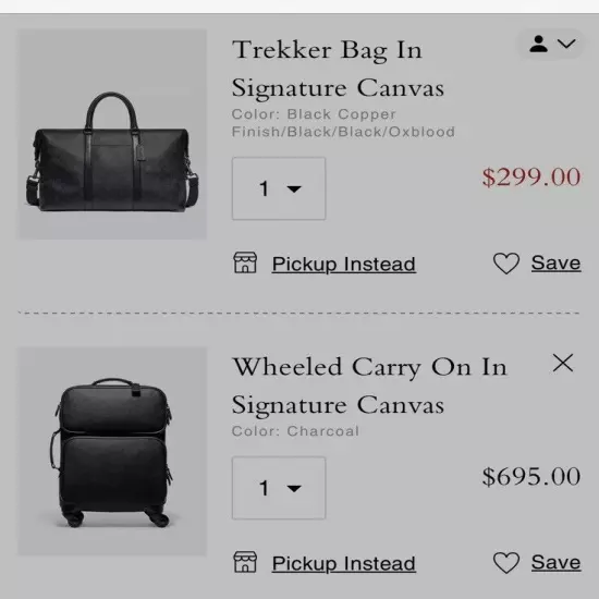 coach luggage suitcase Set (2piece)