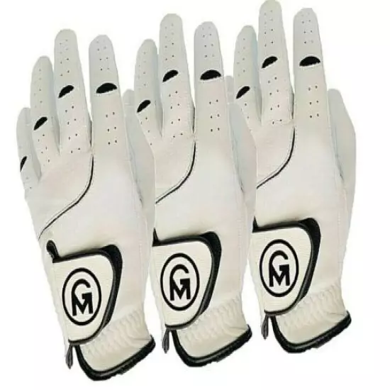 Mens Golf Gloves White Premium Cabretta Leather Golf Gloves Left - Right-Hand 