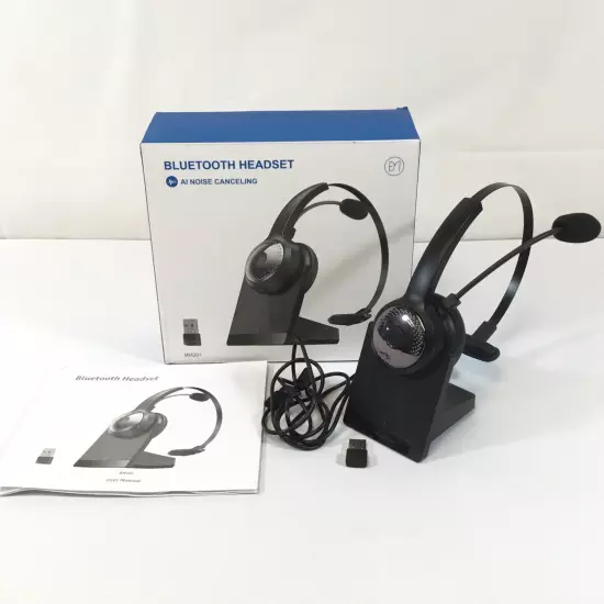 BRAMMAR BM201 Black Bluetooth AI Noise Cancelling Headphones For Office Used