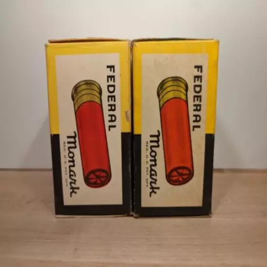 Lot Of 2 Vintage Federal Monark Target Load 12 Gauge Empty Shotshell Ammo Box