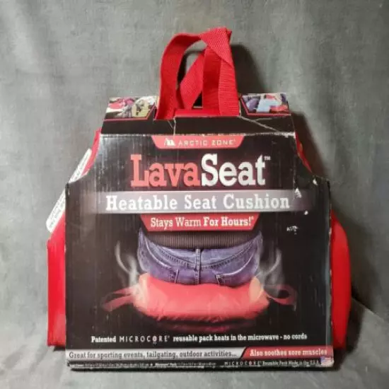 Arctic Zone Lava Seat Heatable Seat Cushion "Stays Warm For Hours" RED