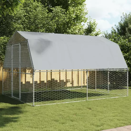 Tidyard Bird Cages 2 pcs with Roof and Door Galvanized Steel Portable I5B6