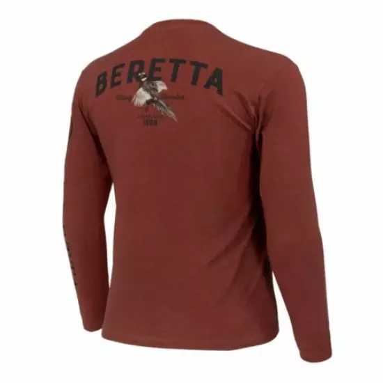 BERETTA Mens Wing Shooter Rust Heather Long Sleeve T-Shirt (TS206T18900026)