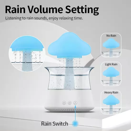 Humidification Colorful Lamp Relax Cloud Rain Diffuser Humidifier Raindrop