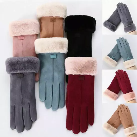 Ladies Winter Thermal Warm Soft Sheepskin Gloves Men Women One Size Warm Soft UK