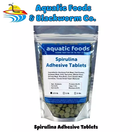 Spirulina Adhesive Tablets for Bottom Feeders, Tropical Fish & More. WL