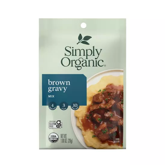 Simply Organic Brown Gravy Seasoning Mix, 1-Ounce 12 1 Ounce (Pack of 12) 