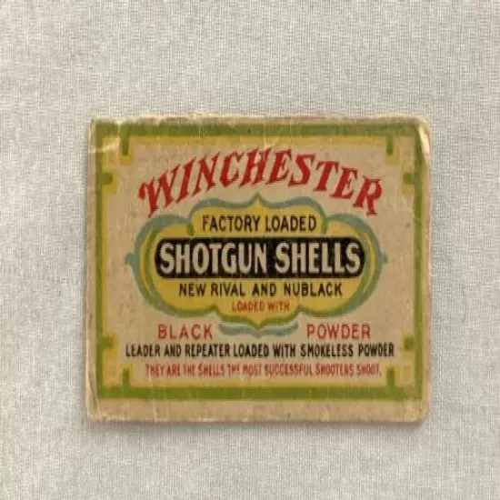  Paper Label from Winchester Black Powder Shotgun Shells Box