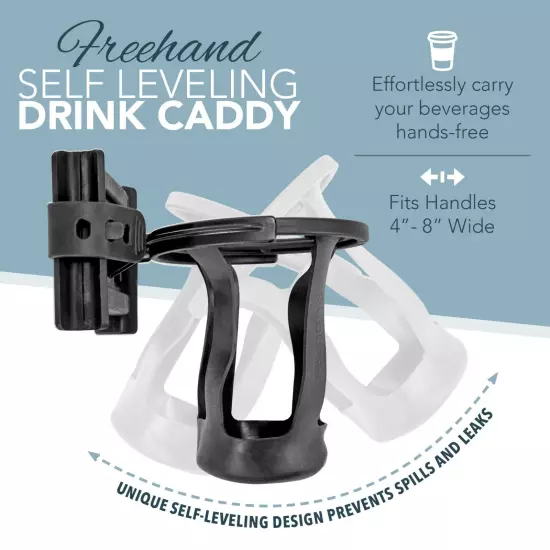 Freehand Drink Holder ? Self Leveling ? Fits Carry On Luggage and Pool Coolers