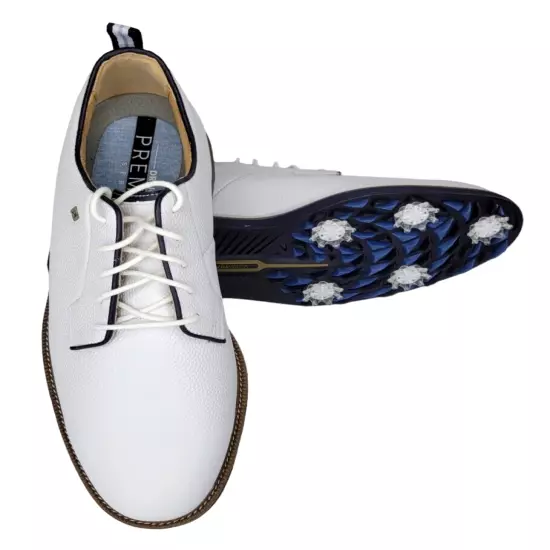 NEW 2024 FootJoy Dryjoys Premiere Series "Field" Golf Shoes, White/ Navy 10.5 M