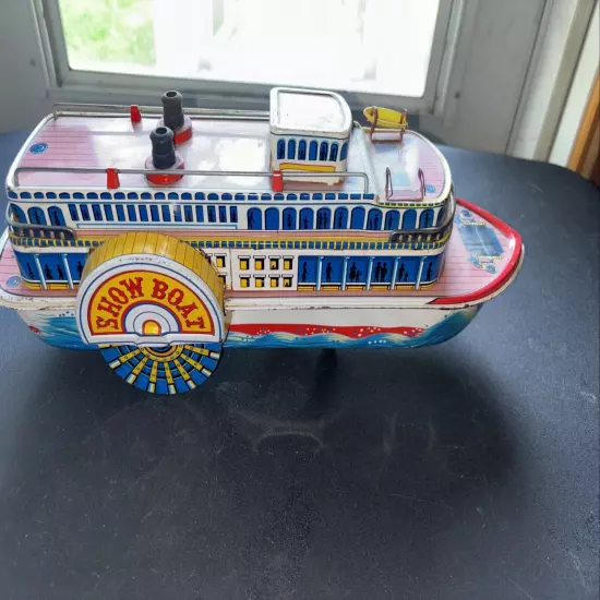 Untested Vintage 1960's Modern Toys Tin Litho Showboat Made In Japan