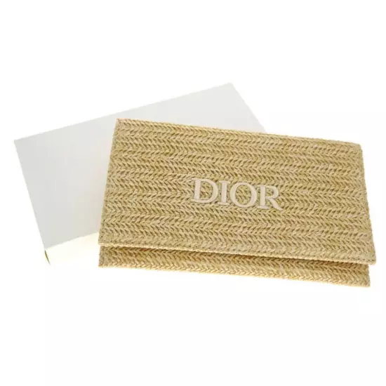 Christian Dior Novelty Clutch Pouch 2023 Summer Rattan Beige New W/Box 22cm×14cm