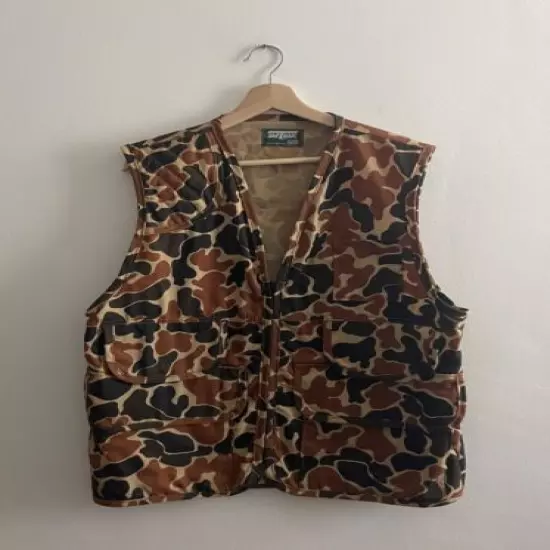 Vintage SafTBak Mens Medium Hunting Vest USA-Made Game Pouch Camouflag, Zipper