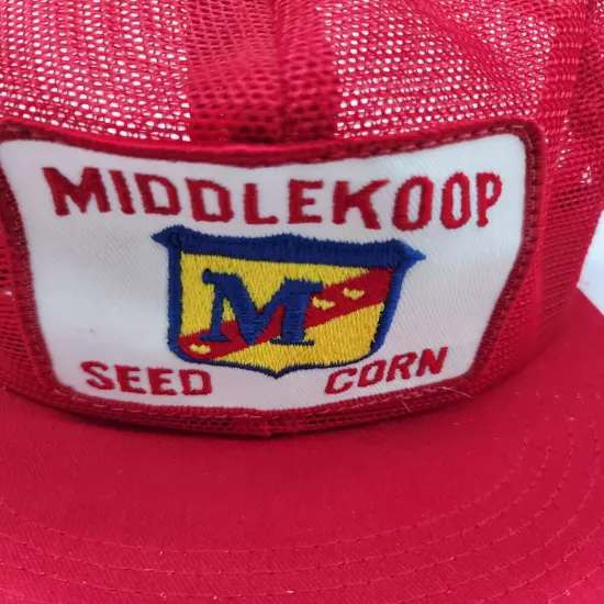 Vtg Trucker Hat - Middlekoop Seed Corn - snapback, adjustable, patch, mesh, USA