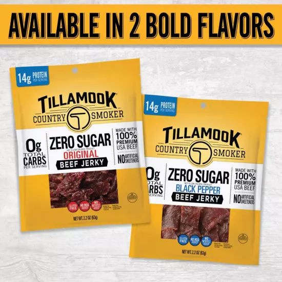 Zero Sugar Keto Friendly Beef Jerky, Black Pepper, 2.2