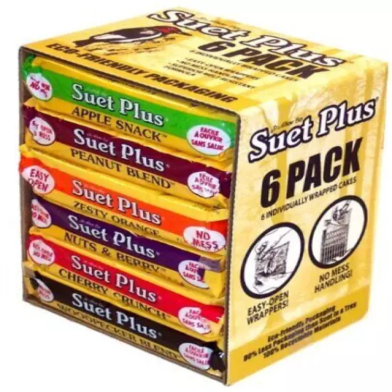 Suet Plus Variety Suet Cake 6 Pack of Suet Cakes for Wild Birds