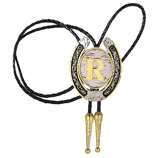 Bolo Tie for Men- Golden Initial Letter A to Z Western Cowboy Bolo Tie for Women