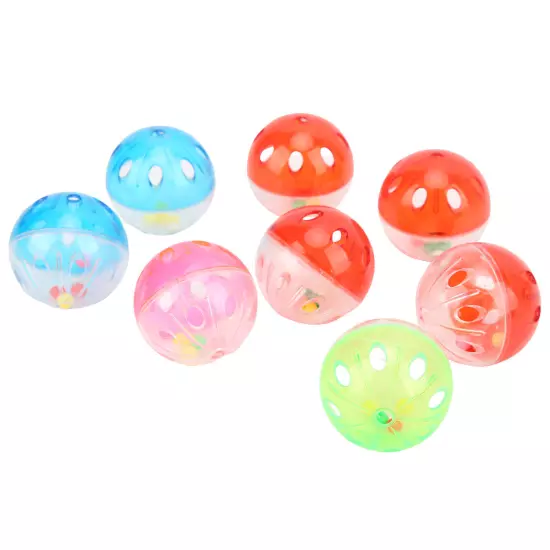 10pcs Bird Toys Ball Colorful Plastic Bird Jingle Balls Cage Accessories