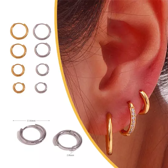 All-match Ear Clip Ear Hoop Jewelry Niche Stainless Steel Plated 18K Ear Accesso