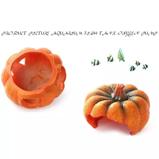 Halloween Mini Pumpkin Ornament Fish Tank Aquarium Habitat Resin Land