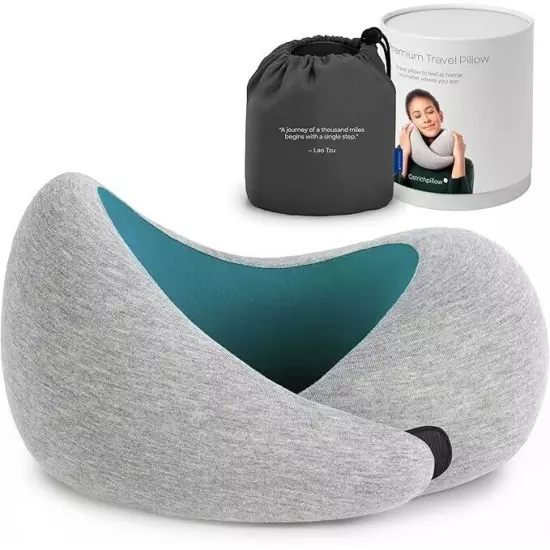 Ostrichpillow Go Neck Pillow Memory Foam Travel Pillow Ergonomic Blue Reef NWB