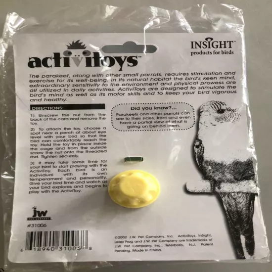 Bird Toy attaches to Bird Cage - JW Insight Activitoys Keeps bird active, NEW!!