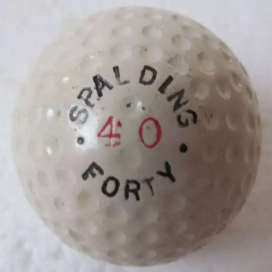 VINTAGE EARLY DIMPLE GOLF BALL CIRCA 1918 REPAINTED-THE SPALDING 40 FORTY