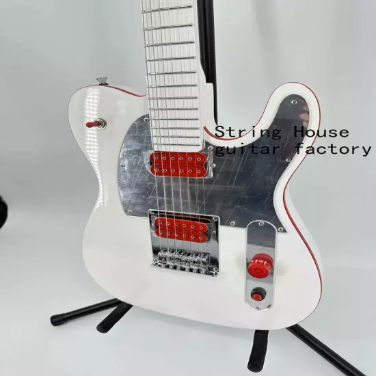 Gloss White Solid Body TELE Custom Electric Guitar Basswood Body Maple Fretboard