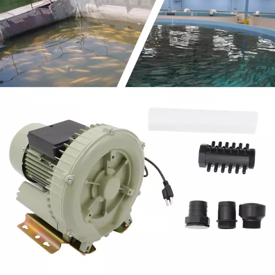 110V Industrial Fish Pond Tank Air Pump Blower Oxygen Aerator 370W 12kpa Durable