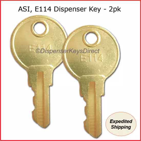 ASI, E114 Dispenser Key - (2/pk.) for Paper Towel & Toilet Tissue Dispensers