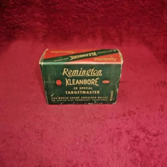  Vintage Remington Kleanbore, .38 Special Targetmaster Cal.. Ammo Box, (EMPTY) 