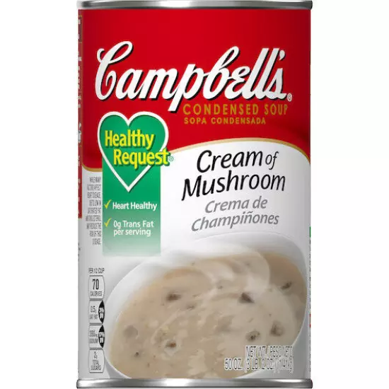 Campbells Condensed Healthy Request Cream of Mushroom Soup, 50 Ounces, 12 Per