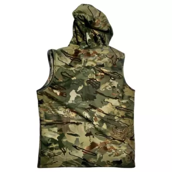 Under Armour Men's Rut Fleece Vest Hoodie Forest Camo 1356288-988 M NWT