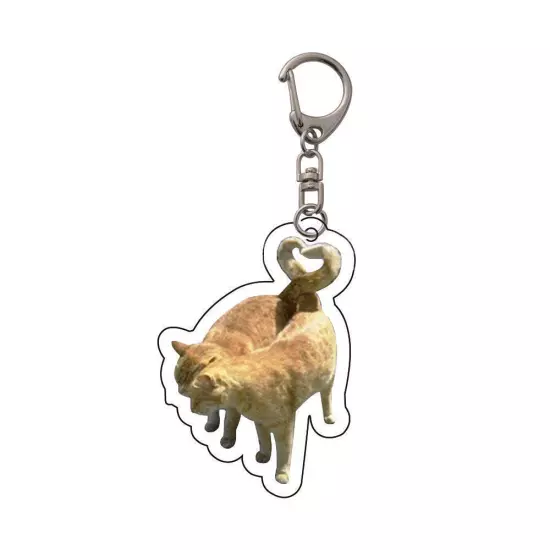 Vintage Cute Fun Toast CATS Acrylic Keychain Pendant N8W0