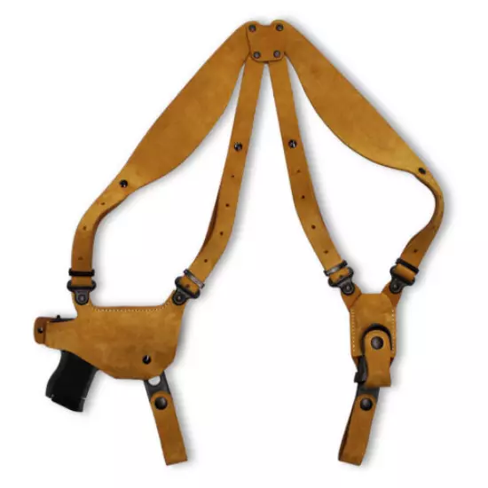 Suede Leather Shoulder Holster Single Mag Case, Walther P22 3.42’’BBL #1088#